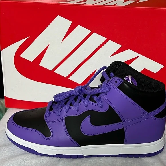 Nike Dunk High Psychic Purple Retro DV0829-500 Premium Black Court - Picture 2 of 8